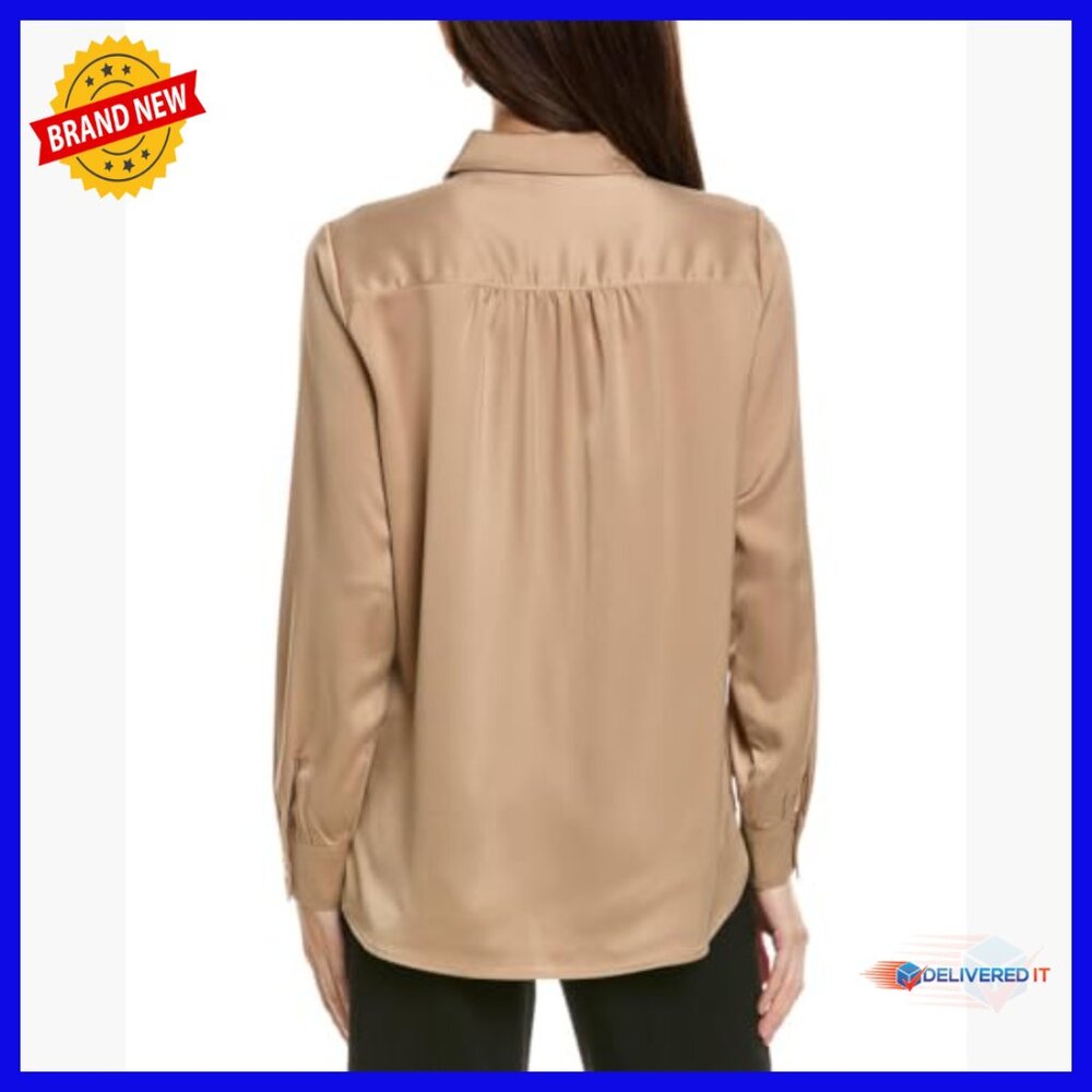 Long Sleeve Button Down Tunic Top, Polyester Blen… - image 2